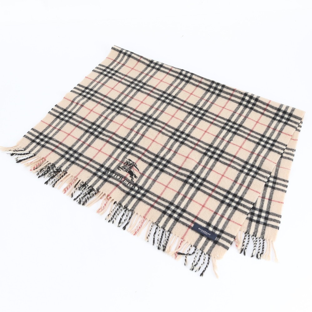 バーバリー ノバ チェックフリンジストール