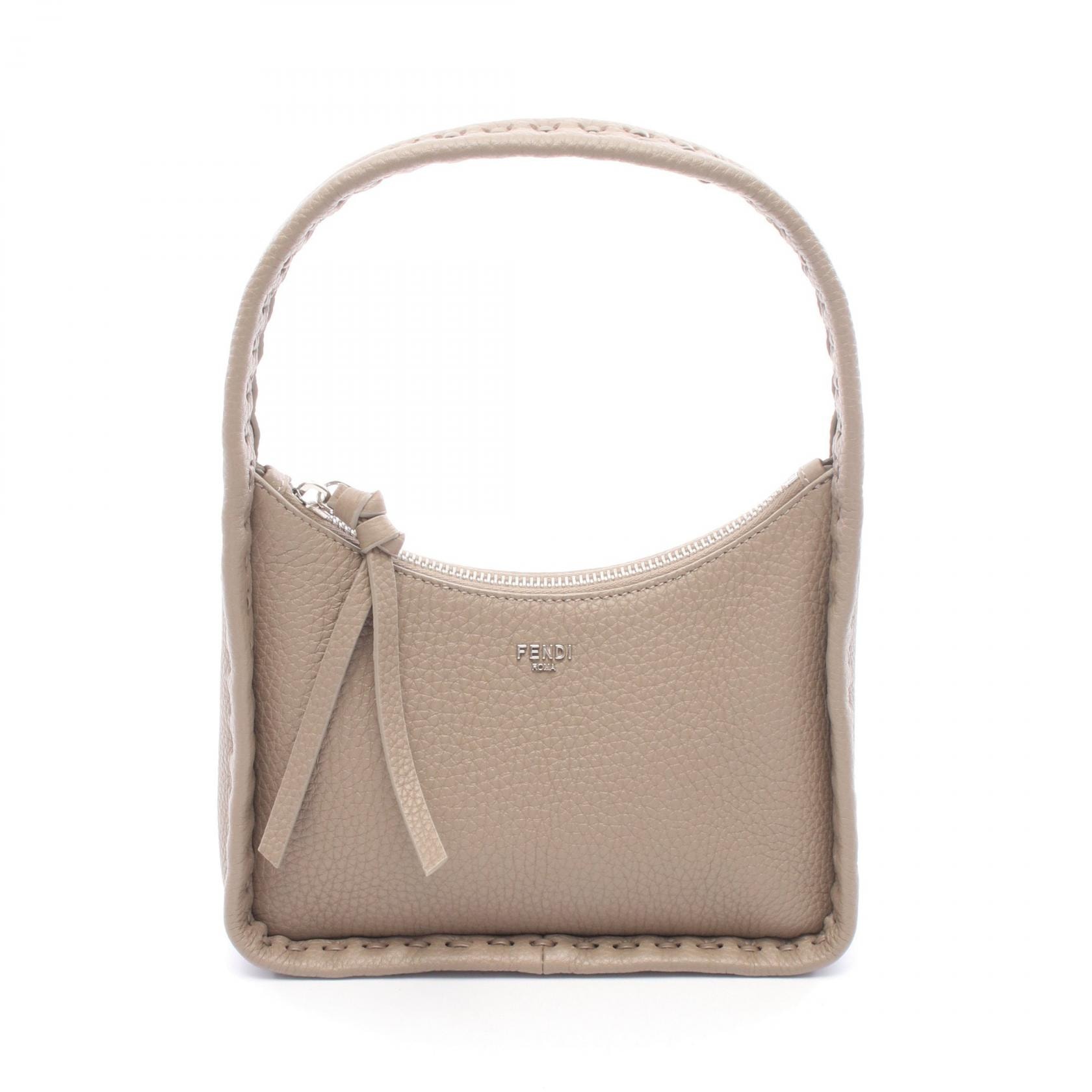 フェンディ FENDI スモール フェンデッセンス セレリア ハンドバッグ バッグ レザー レディース ベージュ系 8BS094 【中古】