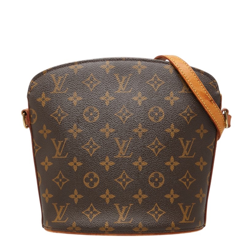 ルイ ヴィトン モノグラム ドルーオ 斜め掛け ショルダーバッグ M51290 ブラウン PVC レザー レディース LOUIS VUITTON 中古