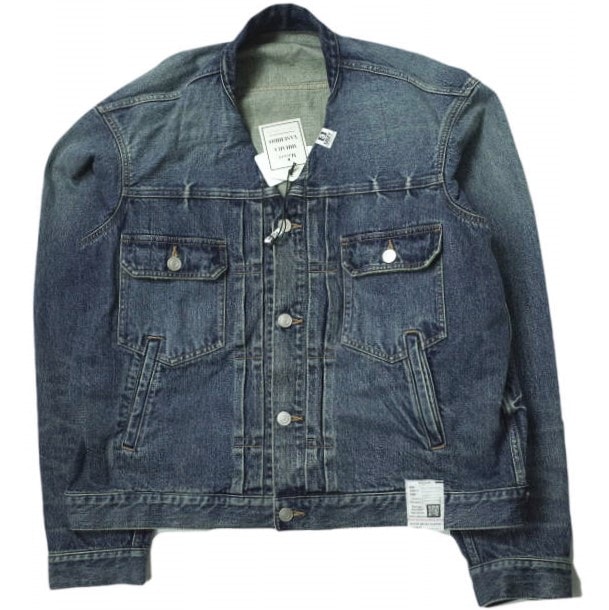 新品 MAISON MIHARA YASUHIRO x ROYAL FLASH メゾン ミハラヤスヒロ ロイヤルフラッシュ 23SS 別注 NO COLLAR DENIM JACKET 2nd TYPE リメイクデニムジャケット 48 Gジャン オーバーサイズ