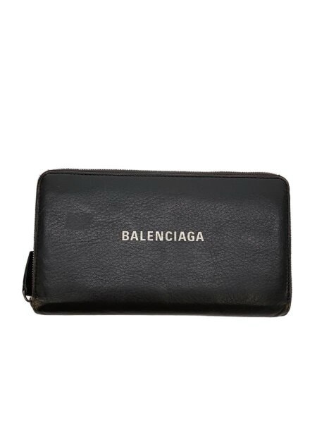BALENCIAGA Everyday leather Zip Around Wallet "Black"