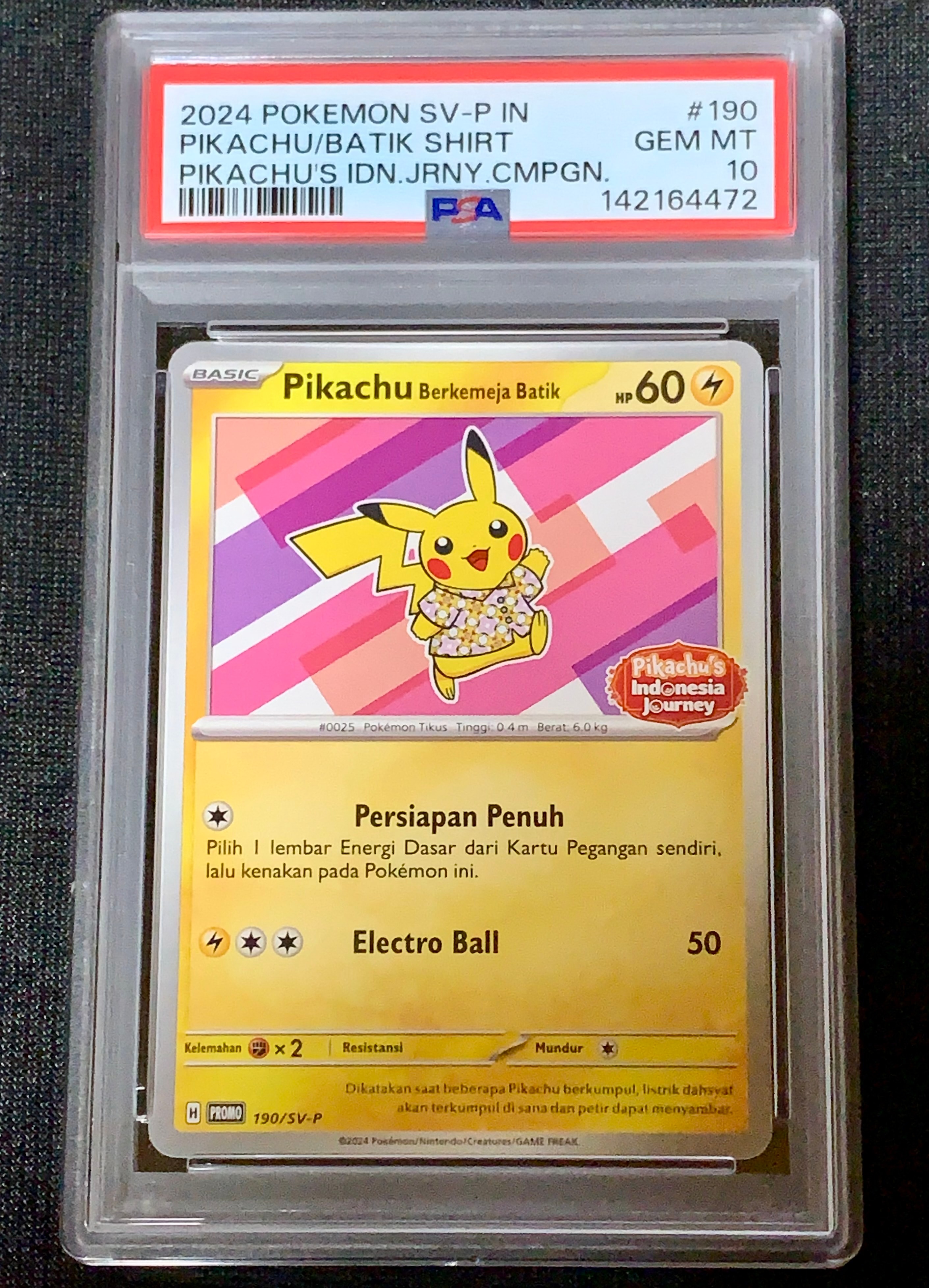 PSA10】バティックシャツを着たピカチュウ (フラワーピカチュウ柄) P