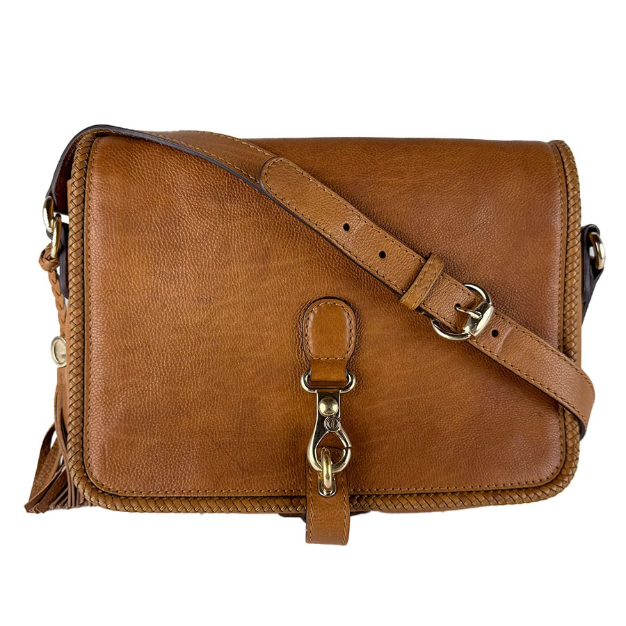 グッチ GUCCI ショルダーバッグ マラケシュ レザー ブラウン ユニセックス 257024【中古】 z10787