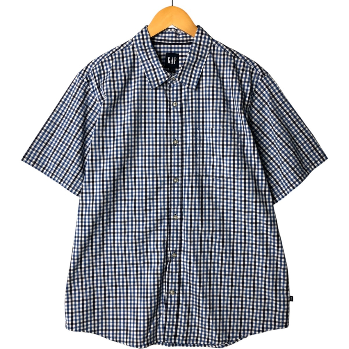 古着 ギャップ GAP 半袖 コットン チェックシャツ メンズXL相当/eaa572779