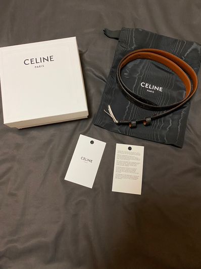 CELINE Medium Belt In Triomphe Canvas "Tan"