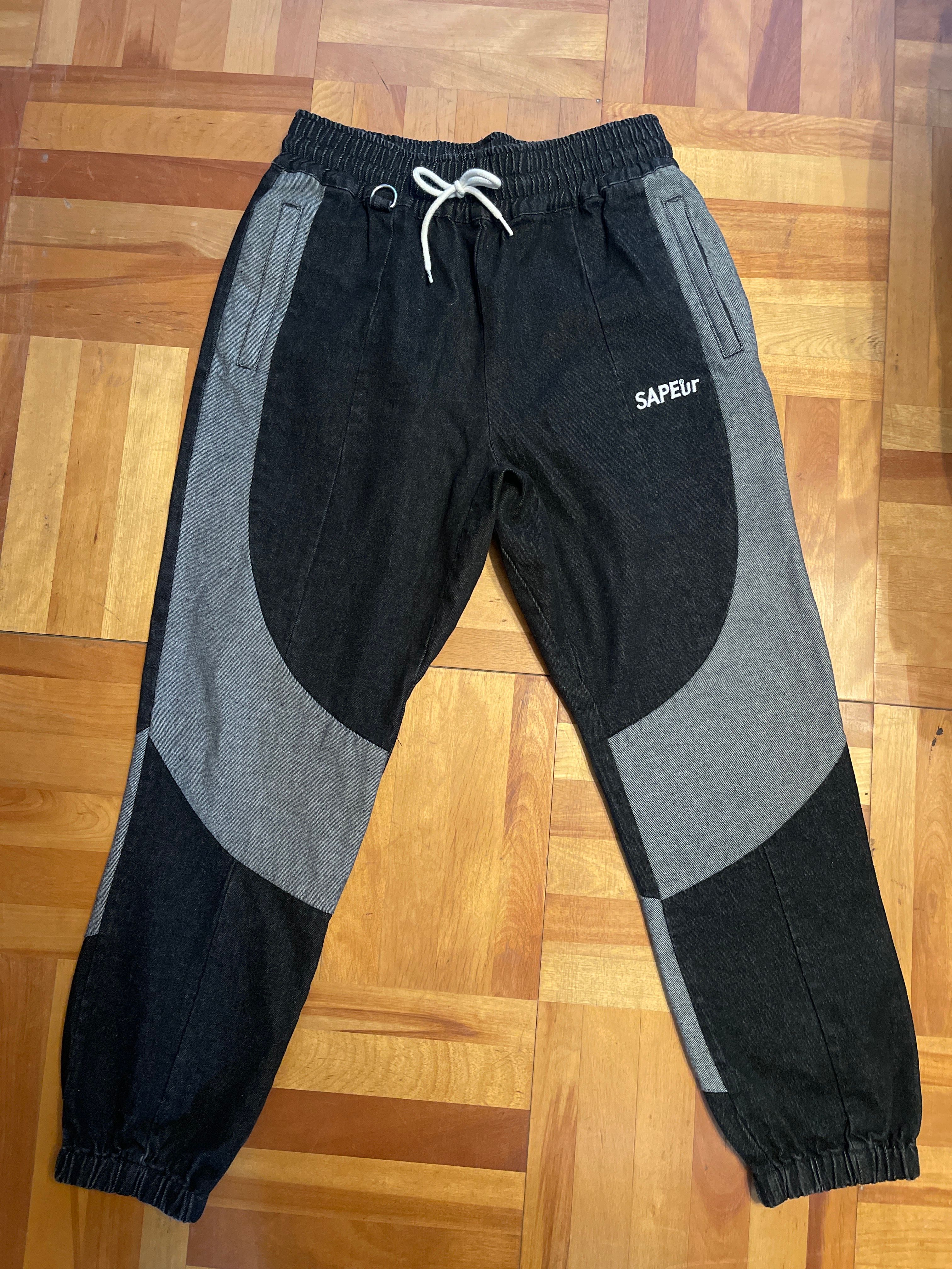 SAPEur DENIM TRACK PANTS "Black"