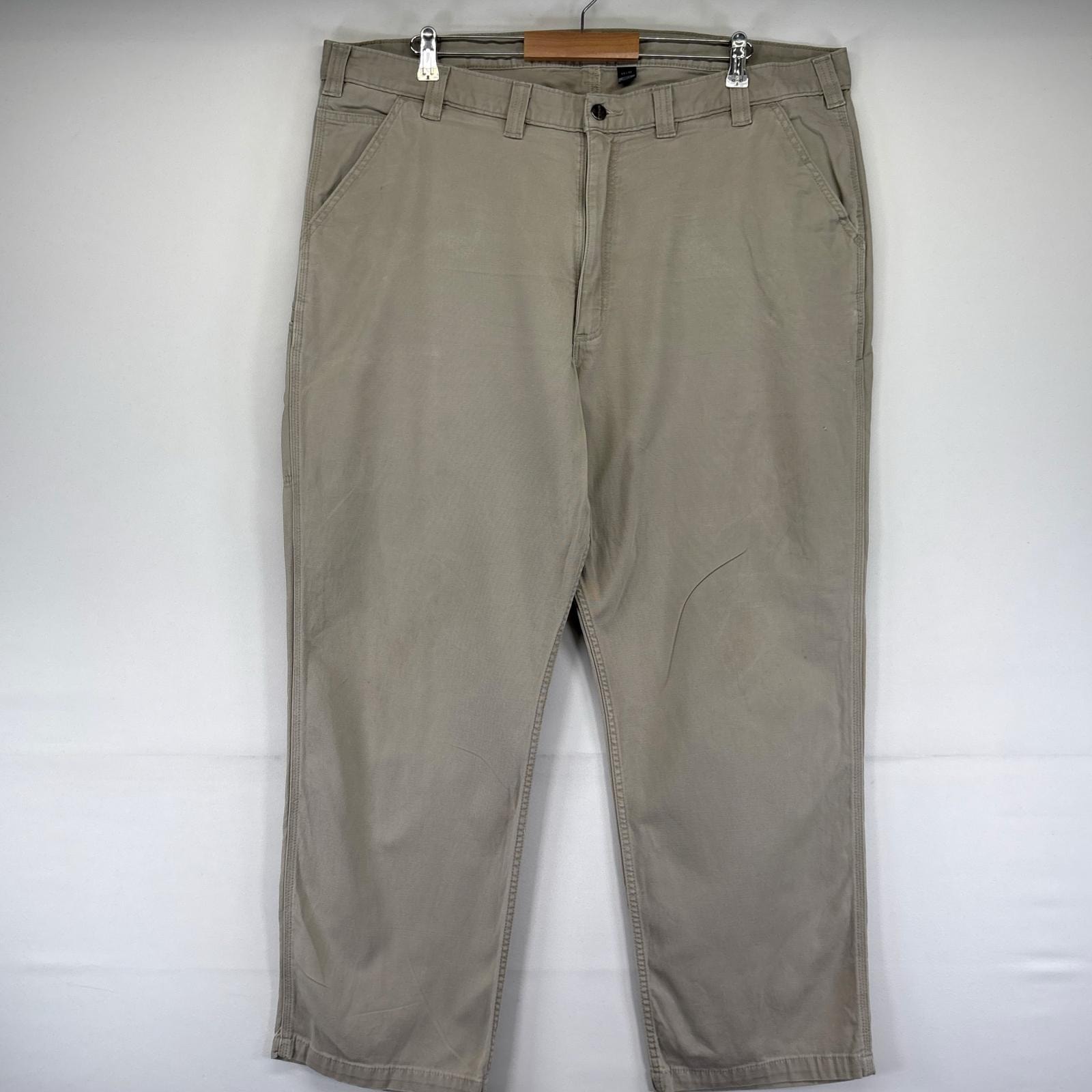 古着 カーハート Carhartt ダック パンツ ダックパンツ ツールポケット ワンポイントロゴ 大きいサイズ W44×L32  ベージュ系 メンズ