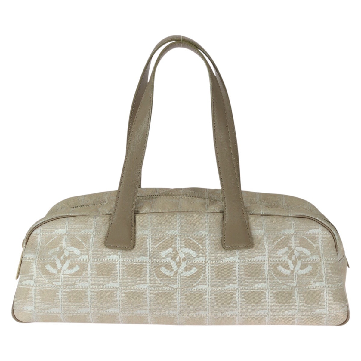 CHANEL シャネル ニュートラベルライン ベージュ ゴールド金具 ナイロン レザー/ ハンドバッグ ミニボストンバッグ 601091 【中古】