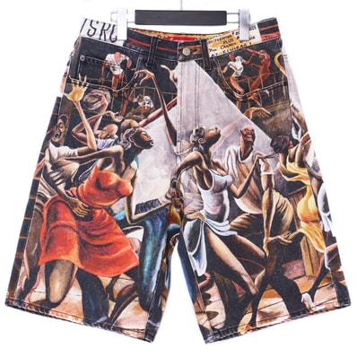 Supreme x Ernie Barnes Baggy Denim Short "Dance"
