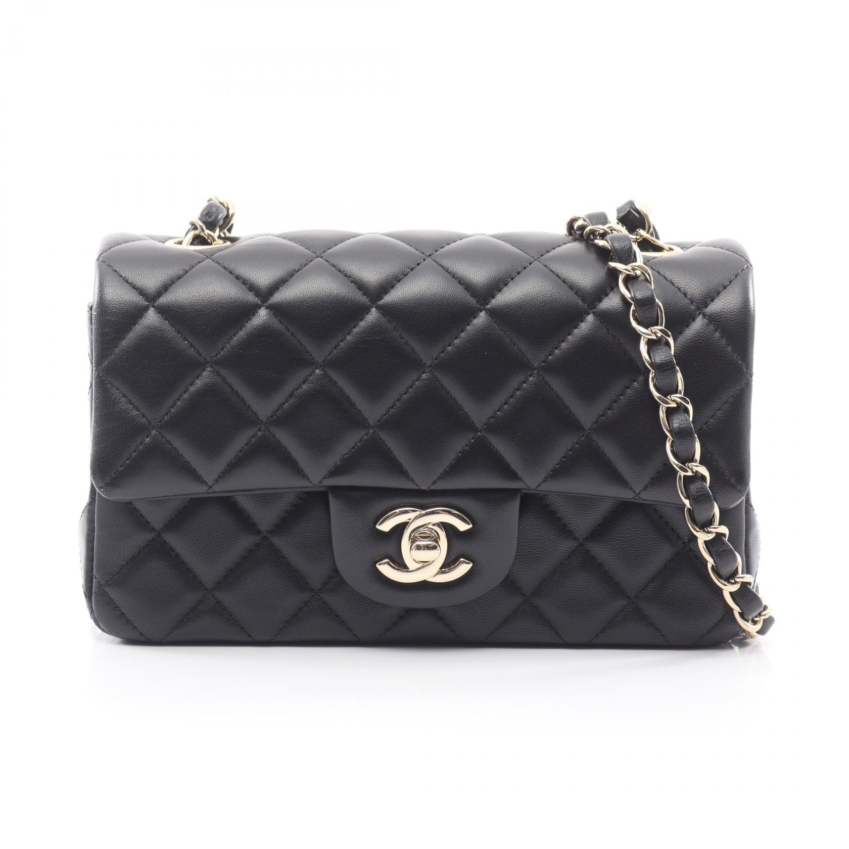 シャネル CHANEL ミニマトラッセ20 ショルダーバッグ バッグ ラムスキン(羊革) レディース ブラック系 A69900 【中古】
