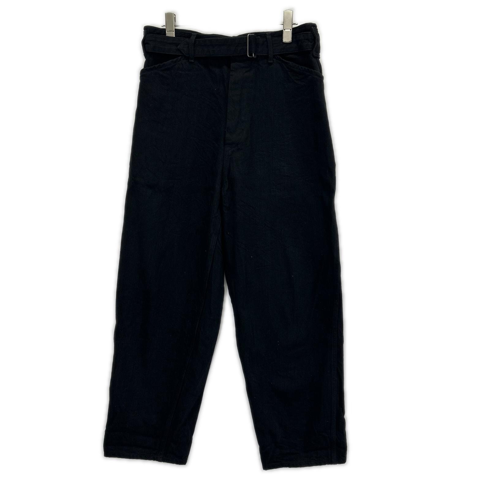 コモリ 19AW Q03-03005 ブラック デニム ベルテッドパンツ 1
