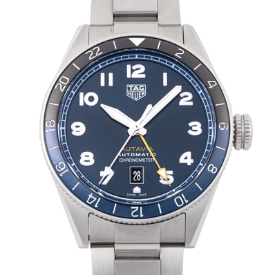 【新品】TAG HEUER タグホイヤー オータヴィア GMT WBE511A.BA0650 保証書2025年 60周年アニバーサリー【中古】