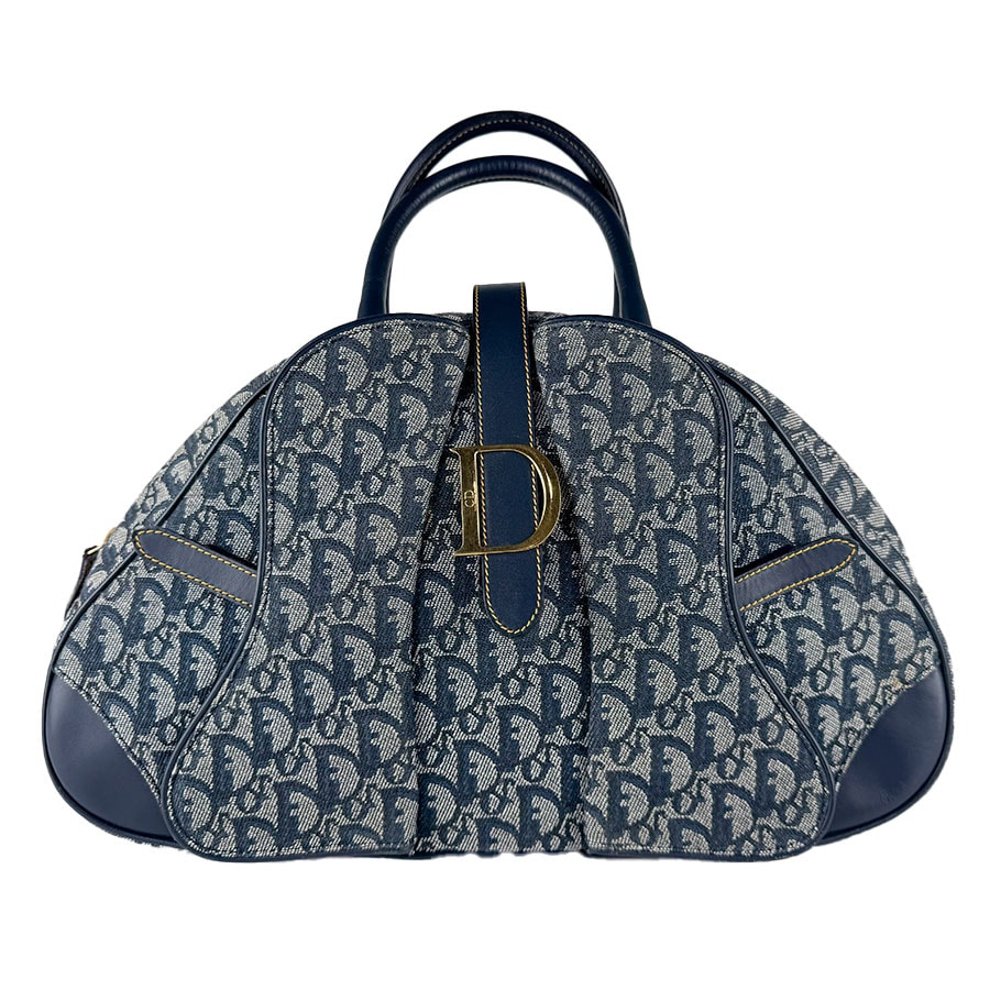 クリスチャンディオール Christian Dior ハンドバッグ トロッター キャンバス/レザー ネイビー レディース【中古】 z10881