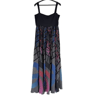 CHANEL シャネル ワンピース ロングスカート ココマーク アパレル 服 36 ブラック 黒 マルチカラー シルク レディース 春 夏【中古品】