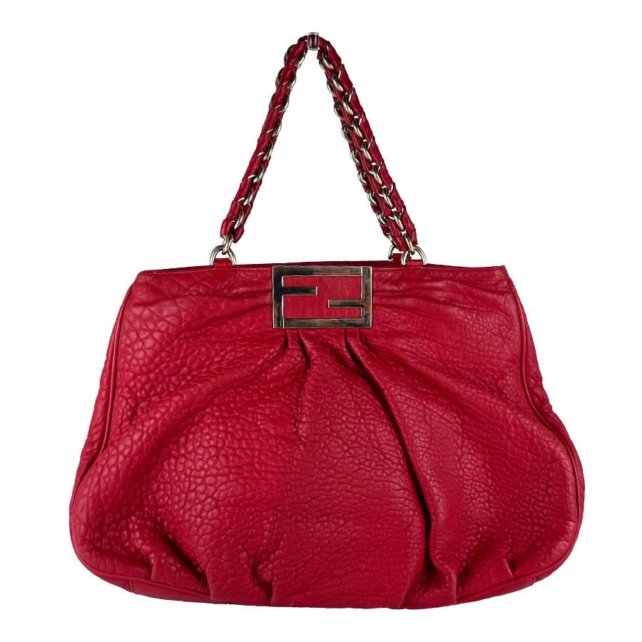フェンディ FENDI ハンドバッグ ミア レザー レッド レディース【中古】 z10790