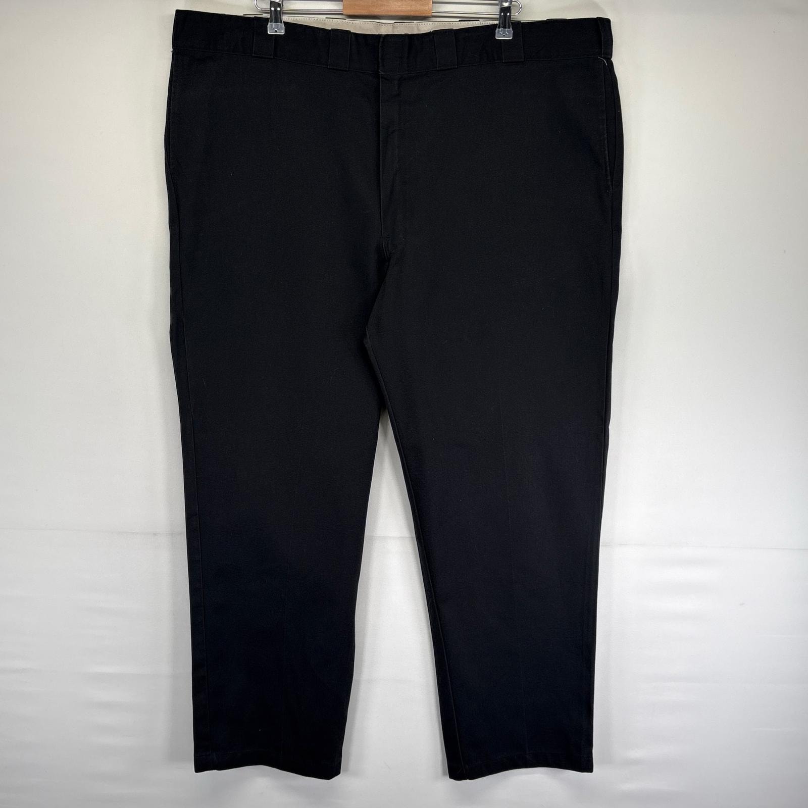 古着 ディッキーズ Dickies パンツ ストレート ジッパーフライ ワンポイントロゴ 874 大きいサイズ w48 L32  ブラック系 メンズ