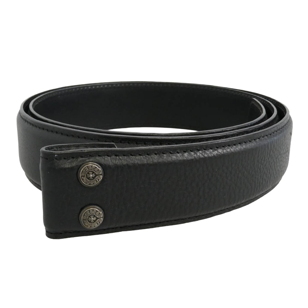 CHROME HEARTS クロムハーツ(原本無) 1.5 STRAP 1.5インチ ホースシューリベッツ レザーベルトストラップ w40inch ブラック系 40【中古】