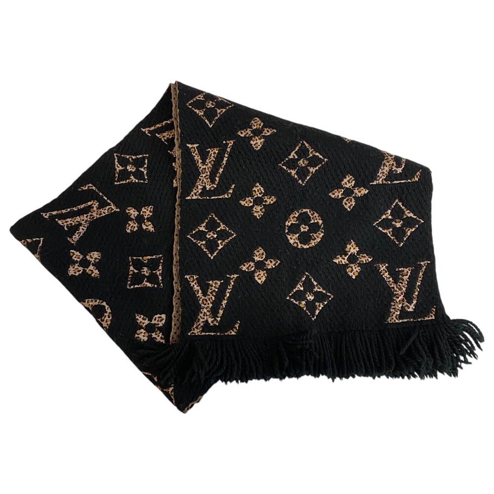 ルイヴィトン LOUIS VUITTON マフラー ジャイアント モノグラムジャングル エシャルプ M75885 ブラック