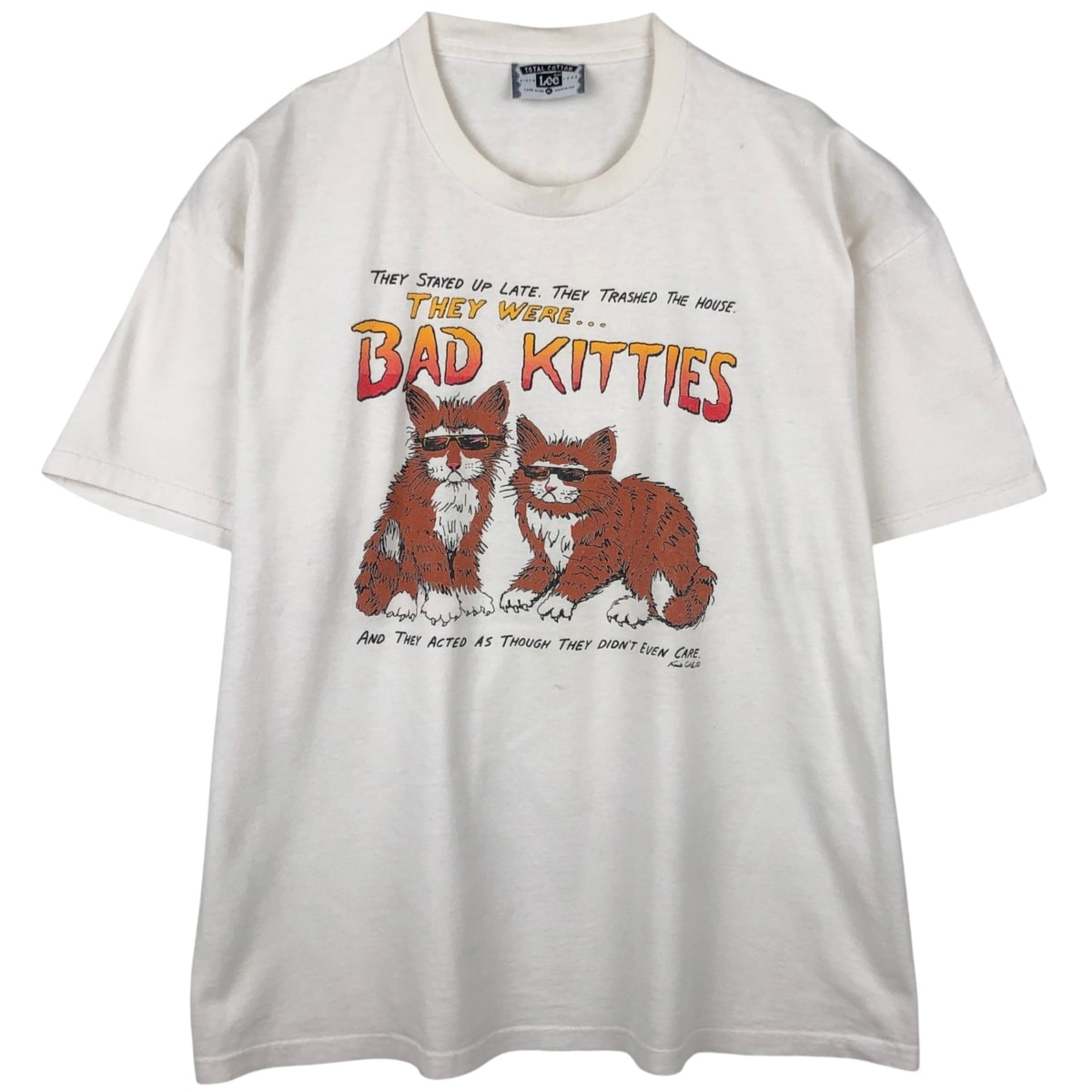 古着 90年代 リー Lee ネコ柄 アニマルTシャツ USA製 メンズXL相当 ヴィンテージ/eaa649583