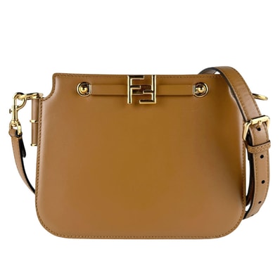 フェンディ FENDI ショルダーバッグ タッチ レザー ブラウン ゴールド レディース 8BT349-AHK2【中古】 z9593