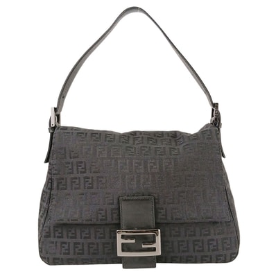 FENDI フェンディ ズッキーノ マンマバケット ショルダーバッグ ハンドバッグ 8BR001 キャンバス ブラック レディース【中古】