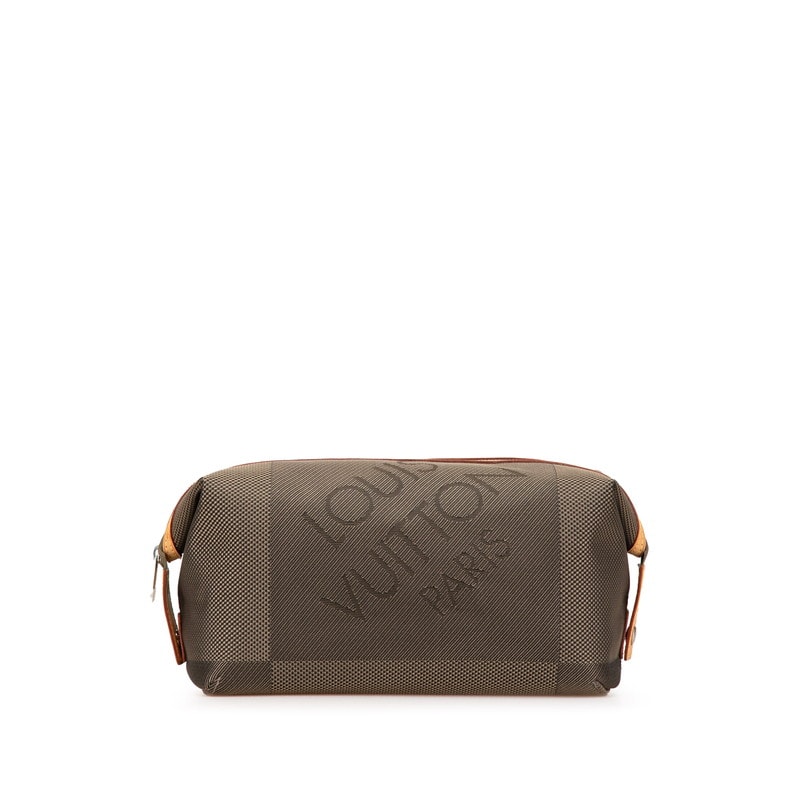 ルイ ヴィトン ダミエ ジェアン トゥルース アルバトロス ポーチ M93089 テール カーキ キャンバス レザー レディース LOUIS VUITTON 中古