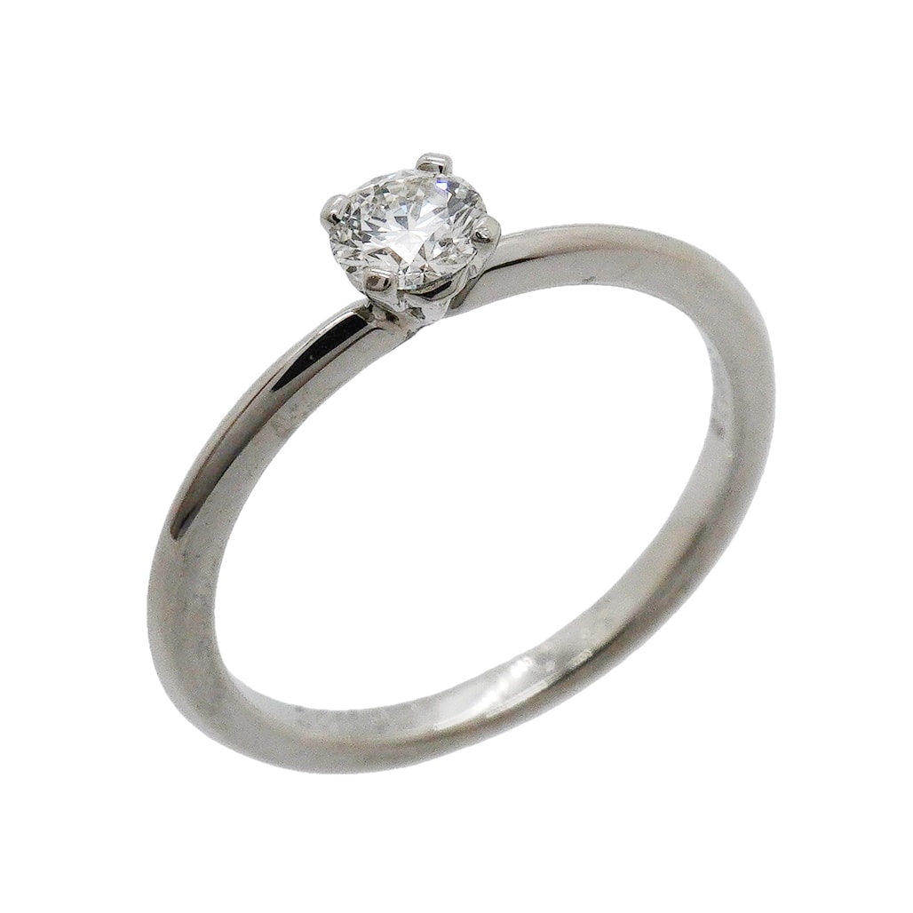 【6jgb0214】ティファニー リング トゥルー 1PD Pt950 プラチナ ダイヤモンド 0.19ct 6.5号【中古】レディース