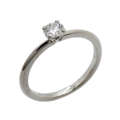 【6jgb0214】ティファニー リング トゥルー 1PD Pt950 プラチナ ダイヤモンド 0.19ct 6.5号【中古】レディース