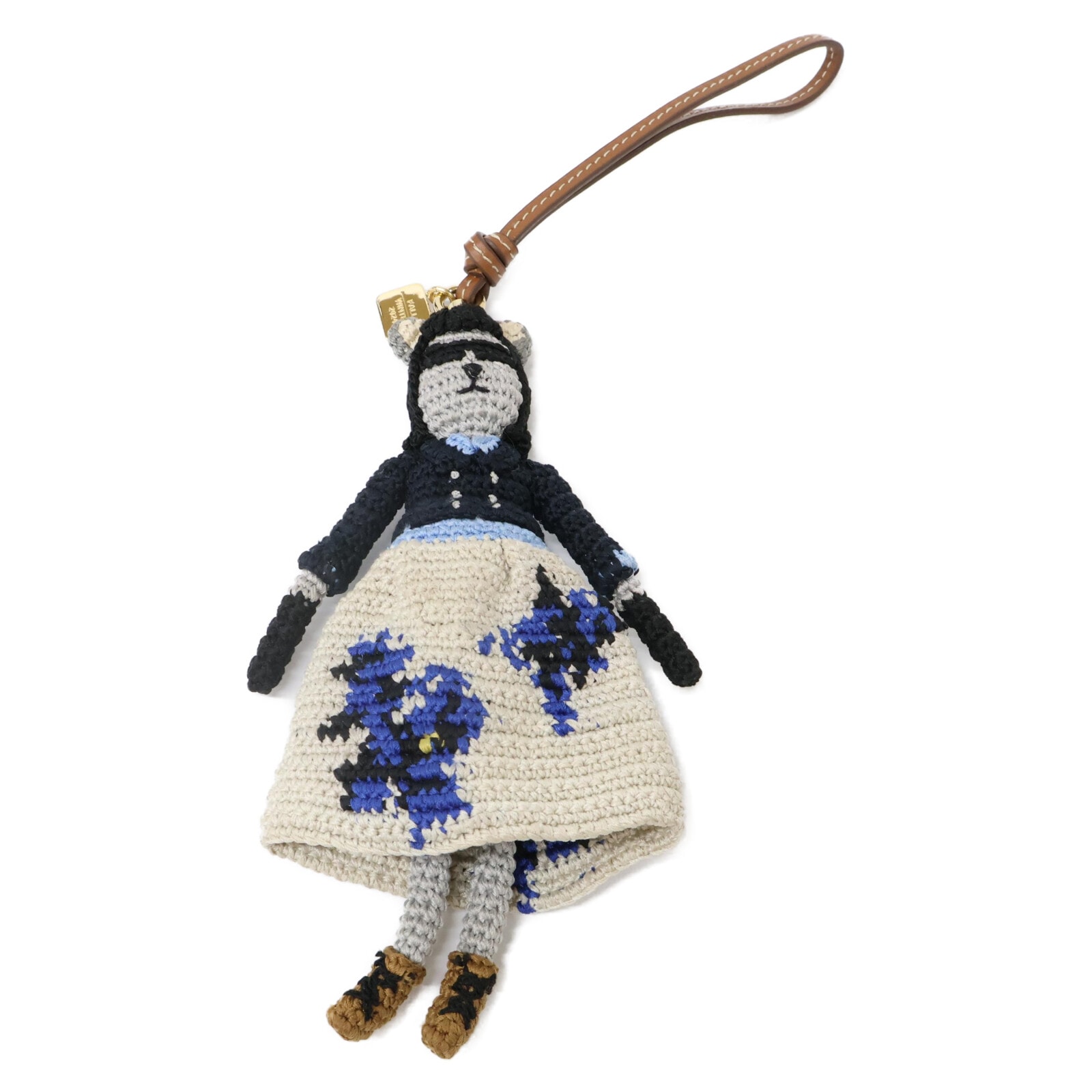 ミュウミュウ 24AW 5TT215 テクニカルヤーン トリック レザーストラップ バッグチャーム