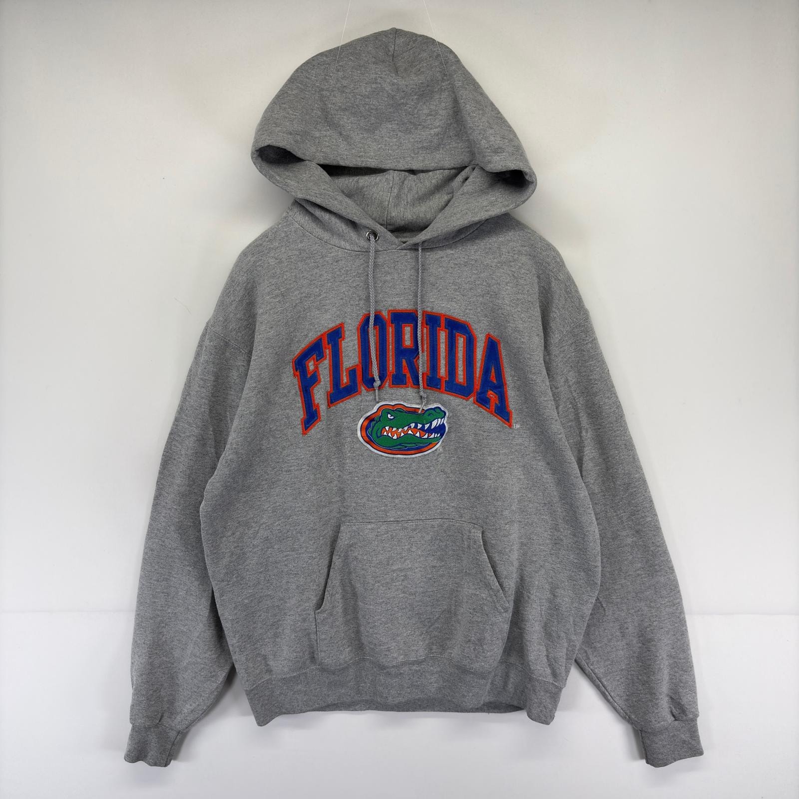 古着 チャンピオン Champion パーカー プルオーバー フーディー スウェット カレッジロゴワッペン M  グレー系 メンズ