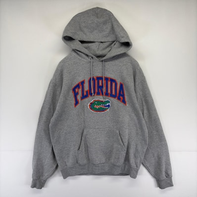 古着 チャンピオン Champion パーカー プルオーバー フーディー スウェット カレッジロゴワッペン M グレー系 メンズ