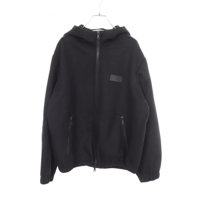 ヴァレンチノ Valentino VLTNロゴ フード付き ジップアップ 衣料品 アウター ウール カシミヤ メンズ ブラック系 【中古】