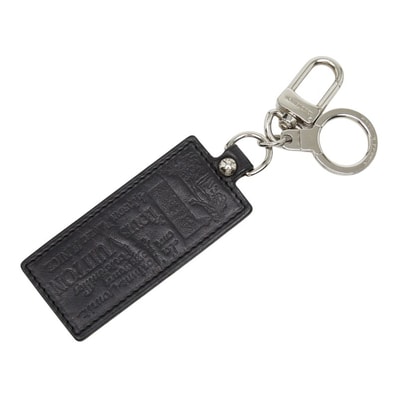 ルイ ヴィトン ポルトクレ フォルテュンヌ キーホルダー キーリング チャーム M85379 ブラック レザー レディース LOUIS VUITTON 【中古】
