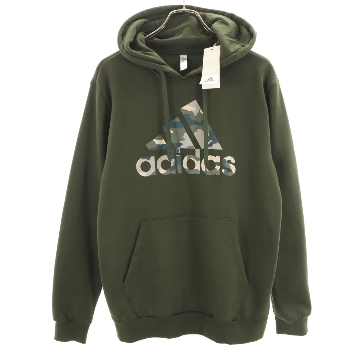 未使用 adidas アディダス 長袖 スウェットパーカー L カーキ