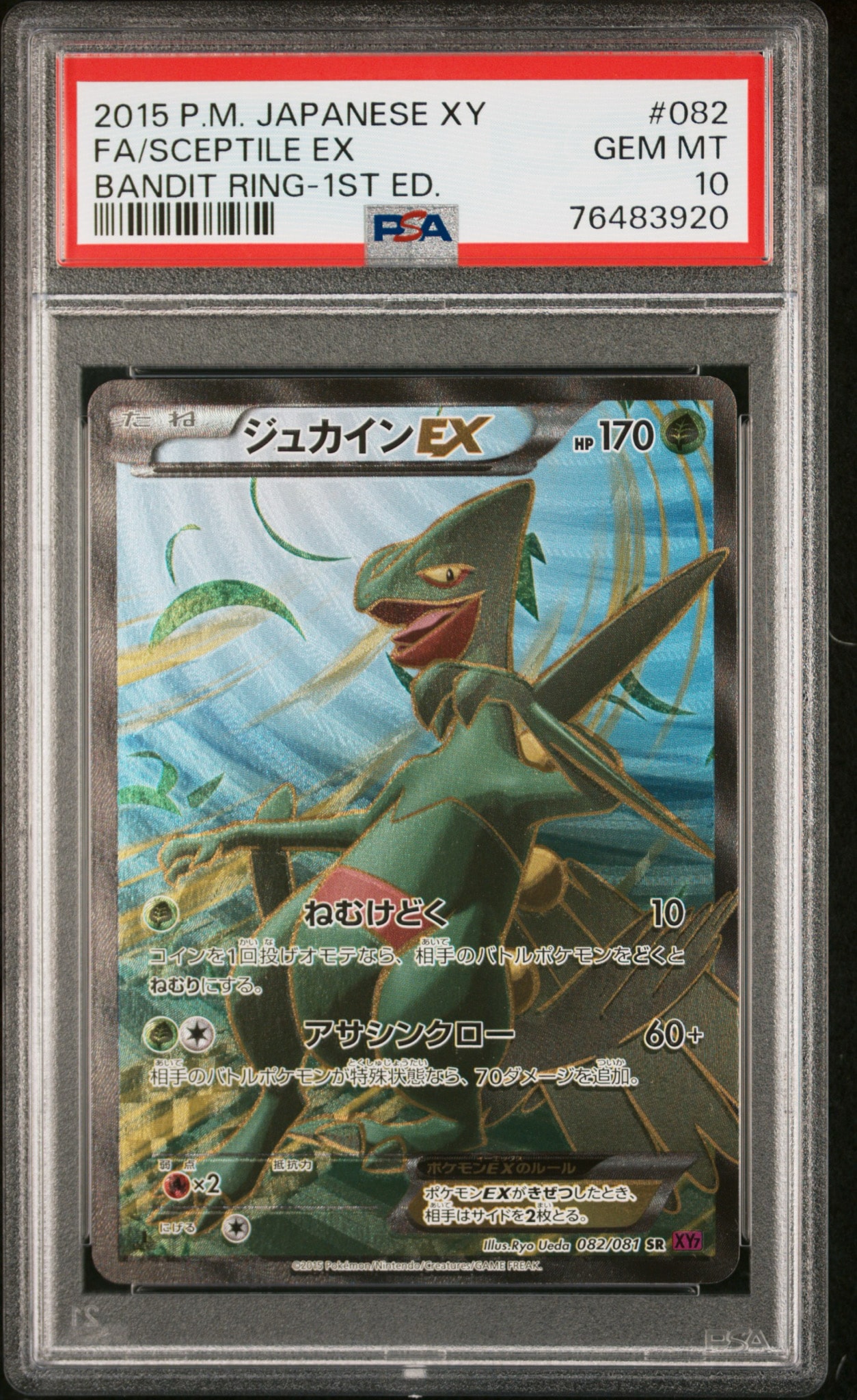 PSA10】ジュカインEX SR :1ED [XY7 082/081](拡張パック「バンデット
