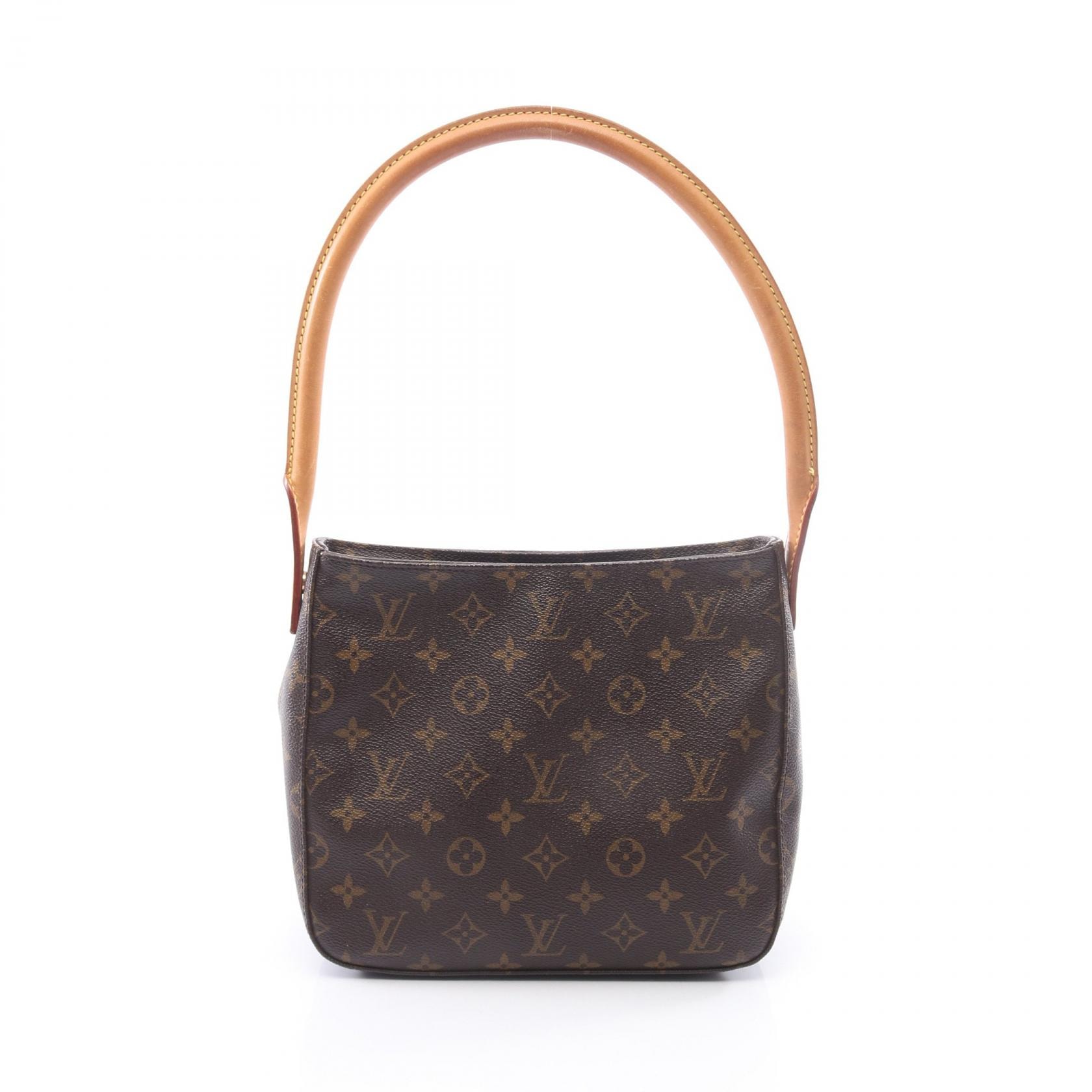 ルイ・ヴィトン LOUIS VUITTON ルーピングMM ショルダーバッグ バッグ PVCコーティングキャンバス レザー モノグラム レディース ブラウン系 M51146 【中古】