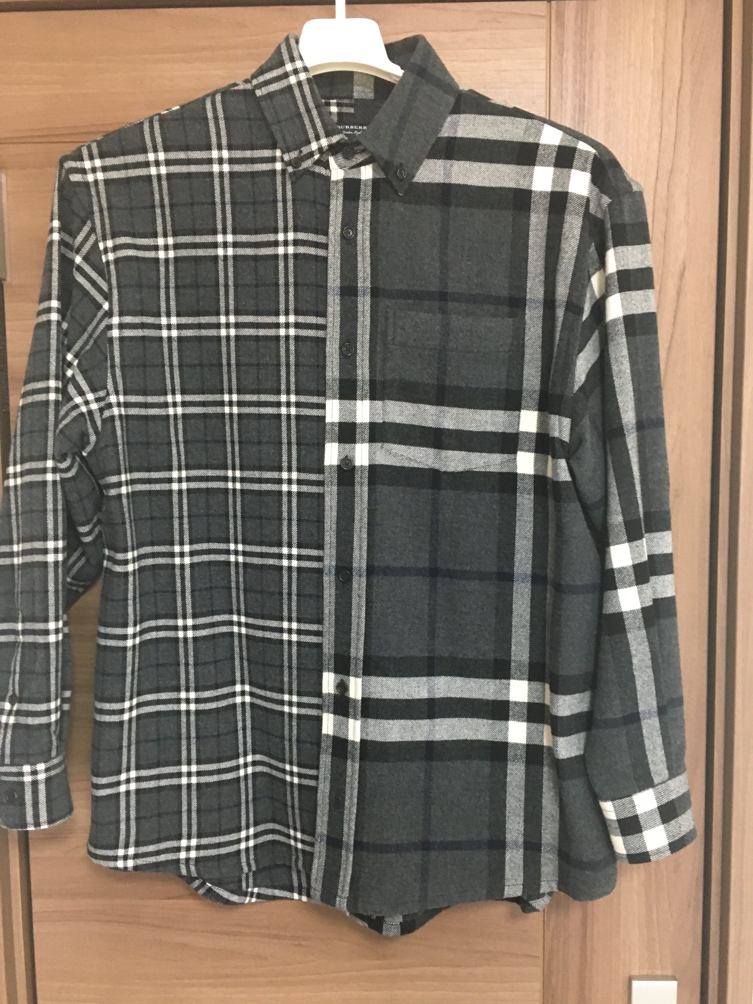 BURBERRY × GOSHA RUBCHINSKIY Oversized Check Shirt "Black"