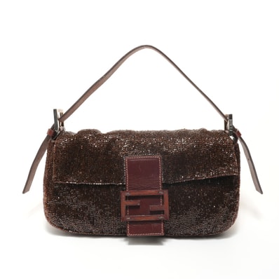 フェンディ FENDI マンマバケット ビーズ ショルダーバッグ【中古】