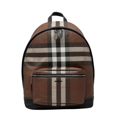 バーバリー ノバチェック リュック バックパック ブラウン系 PVC レザー レディース BURBERRY 【中古】