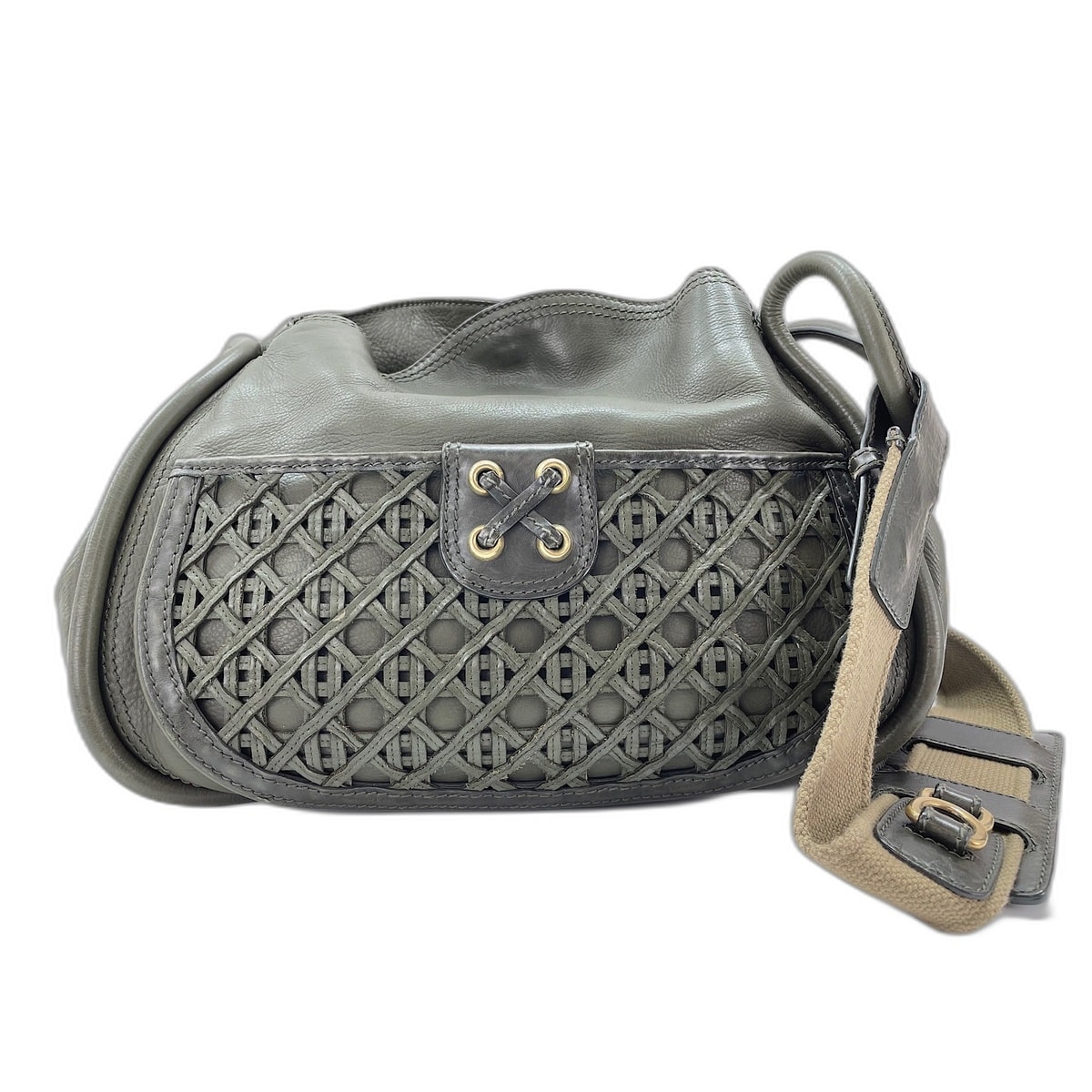 ディオール Dior ラティス メッセンジャー ショルダーバッグ レザー【中古】