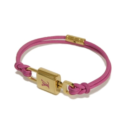 LOUIS VUITTON ルイ・ヴィトン ブラスレ LV パドロック カデナ カギ カーフ コード ピンク モノグラム ヴィオレフューシャ ブレスレット M8521F