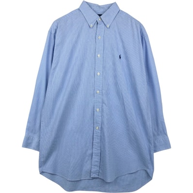 古着 ラルフローレン Ralph Lauren BLAKE 千鳥格子柄 長袖 ボタンダウンシャツ メンズL相当/eaa659253
