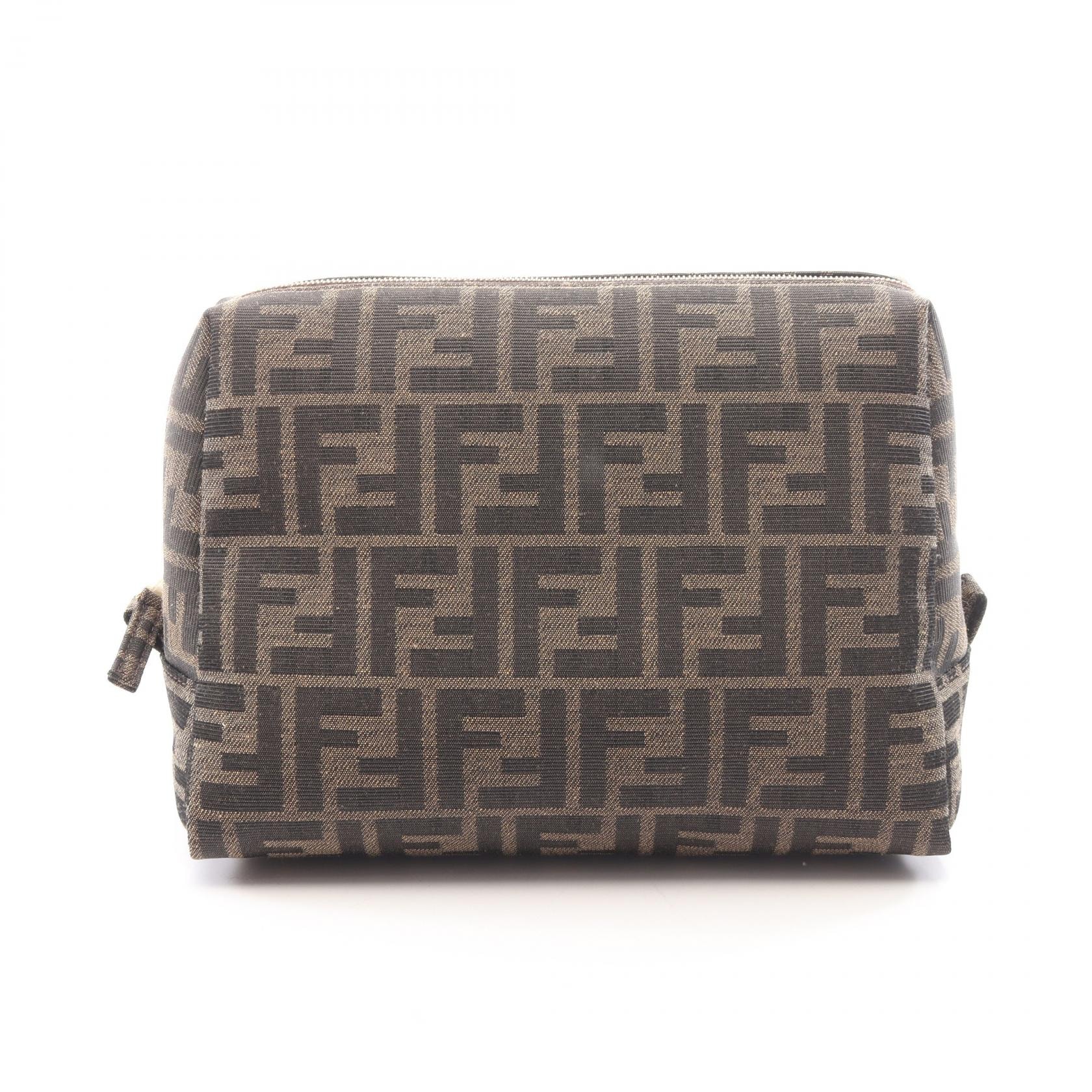 フェンディ FENDI ビューティーポーチ ズッカ ポーチ バッグ キャンバス レディース ブラウン系 8N0171AKBIF0XEC 【新品】