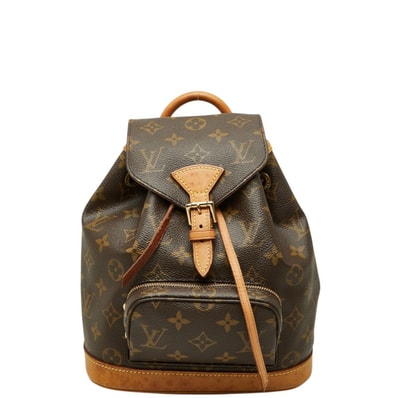 ルイ ヴィトン モノグラム ミニモンスリ リュック バックパック M51137 ブラウン PVC レザー レディース LOUIS VUITTON 中古