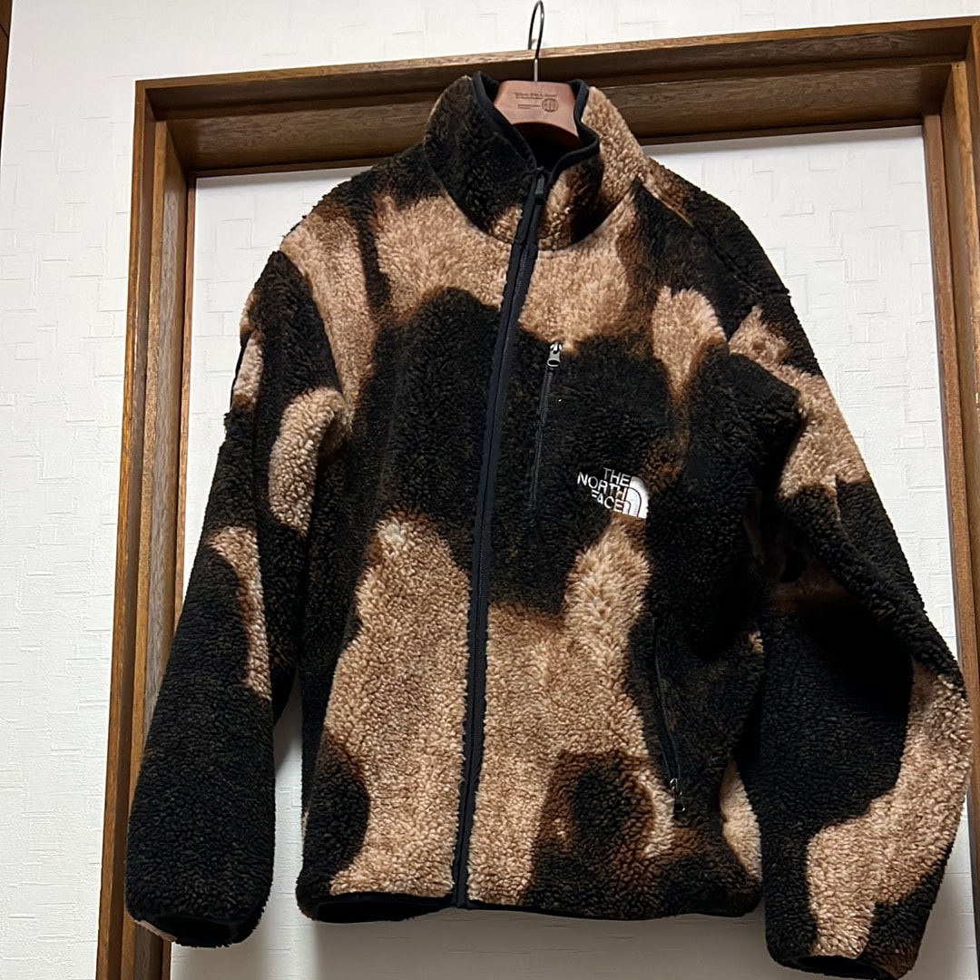 Supreme x The North Face Bleached Denim Print Fleece Jacket "Black"