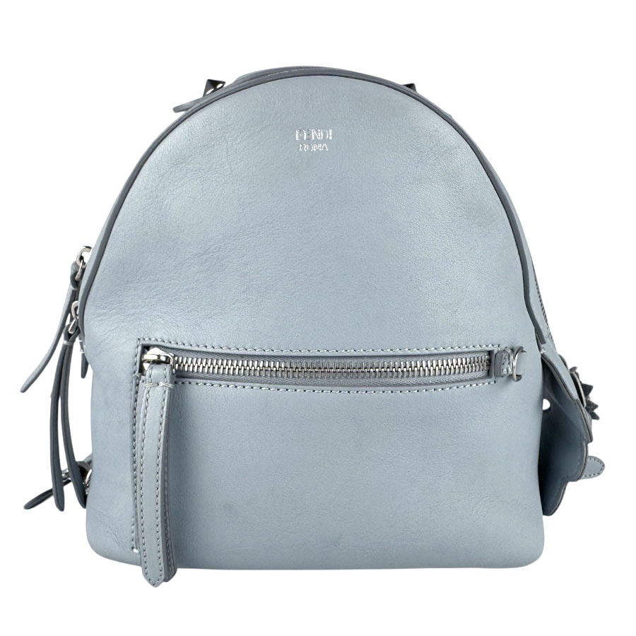 フェンディ FENDI リュック レザー ライトグレー レディース 8BZ038-7RL【中古】 z9025