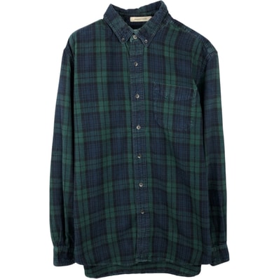 古着 エルエルビーン L.L.Bean ブラックウォッチチェック 長袖 ボタンダウン フランネルチェックシャツ メンズL相当/eaa637660