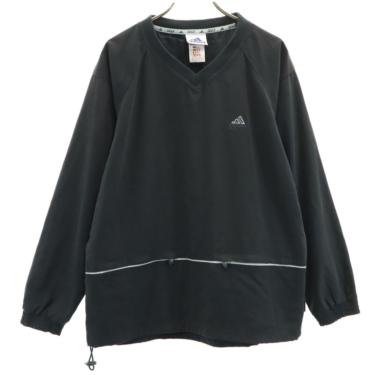 adidas アディダス ゴルフ 長袖 Vネック ピステ M ブラック