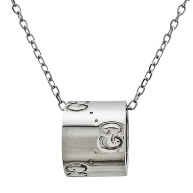 グッチ アイコン ネックレス 18金 K18ホワイトゴールド レディース GUCCI 中古