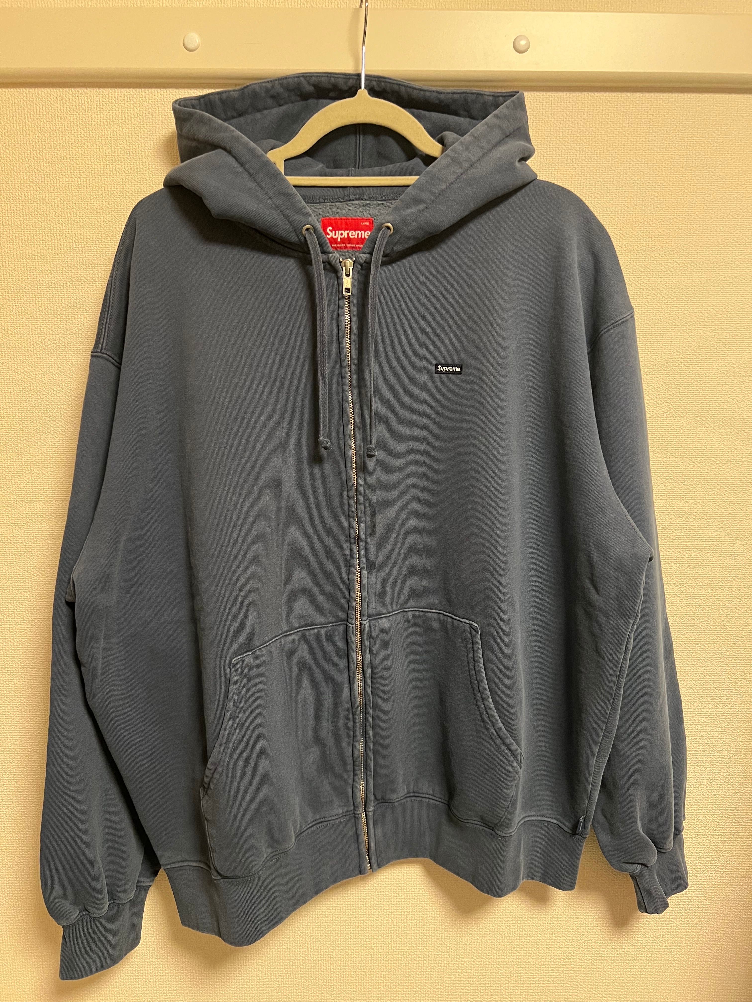 Supreme Overdyed Small Box Zip Up Hooded Sweatshirt "Dark Slate"